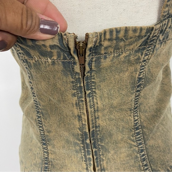 Free People Tencel Washed Apron Dress Sz XS - Picture 9 of 11